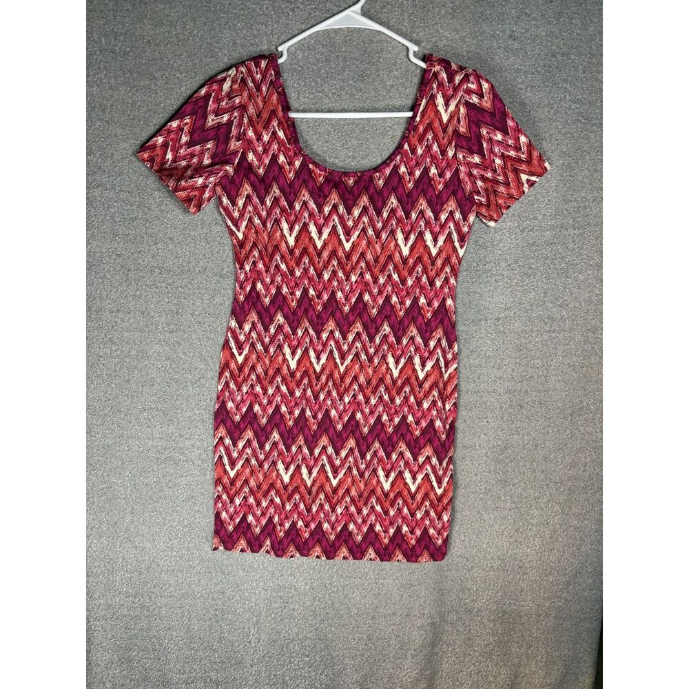 Red Chevron short dress
